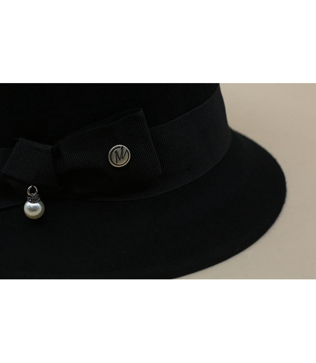 chapeau cloche noir nœud